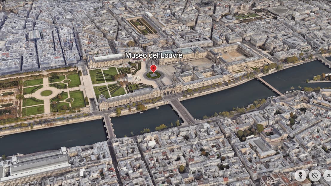 Museo del Louvre en Google Earth